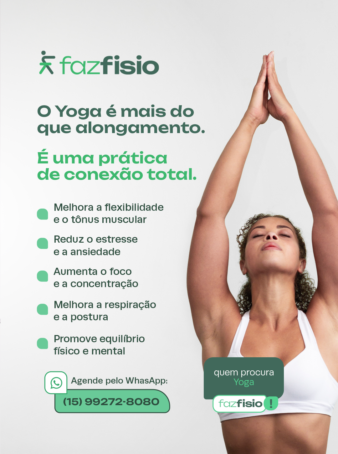 O Yoga é mais do que alongamento, é uma prática de conexão total: melhora a flexibilidade, reduz o estresse, aumenta o foco e promove equilíbrio físico e mental.